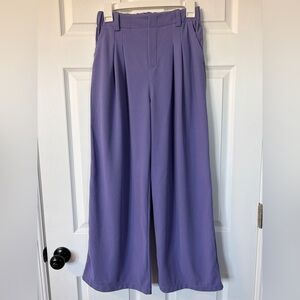 Halara Purple Flex High-Waisted Pocket Wide Leg Waffle Work Pants (Size S Petite